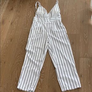 White and black and grey stripped jumper size S/M